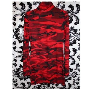 Red Camouflage Body-Con Dress (New)